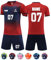 Generisch Personalisiertes Fußballtrikot mit Eigenem Namen, Nummer Logo, Rot, Kurzarm, Locker, Für Kinder und Erwachsene, Fußball, Training, Sport, Fußball Geschenkschule, 3XS-5XL