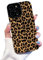 Reownest for iPhone 13 Pro Max Case Cute Brown Leopard Pattern Leather Aesthetic Phone Case for Women Girls Soft Silicone Protective Case for iPhone 13 Pro Max -Black