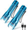 BUCASA Taschenlampe LED Aufladbar, 2000 Lumen Extrem Hell LED Taschenlampe mit 3 Modi, 2 Stück Zoombare Taschenlampe Kinder, Wasserdicht Langer Laufzeit Flashlight für Camping Outdoor Notfäll (Blau)