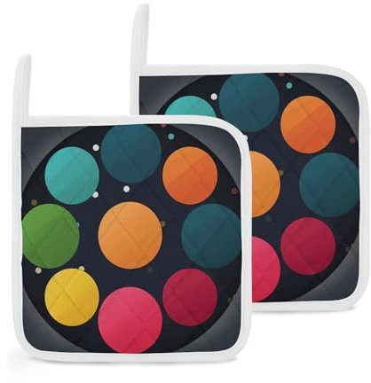 Topflappen mit farbigen Punkten, bedruckt, für Küchenarbeitsplatten, Ofen, Topflappen, 2 Stück
