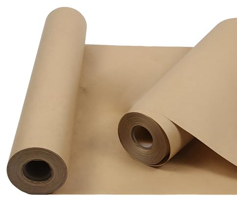HTRTRR Lot de papier cadeau kraft - 38 cm x 10 m - Idéal pour les cadeaux d'anniversaire et autres occasions spéciales (marron)