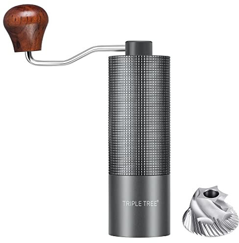 Manual Coffee Grinder with Adjustable Coarseness, Aluminum Body, CNC 420 Stainless Steel Conical Burr, Labor-Saving Crank Handle - Hand Coffee Grinder for Man Woman Coffee Lovers