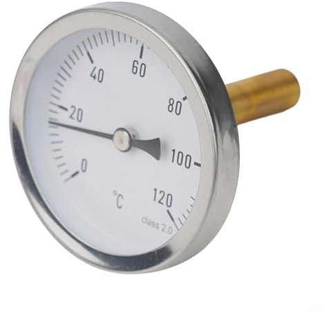 CWOQOCW Dial Thermometer radiator thermometer Screw in Buffer Boiler Heating 120°C Thermometer With Copper Sheath ﻿
