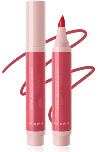 Lip Stain Marker Pen, Berry Pink Hydrating Lip Stain,Moisturising Lip Colour Liquid Lip Liner, Long Lasting Waterproof Natural Effect, Women's Makeup Gift, Matte Colour Appearance (01, One Size)