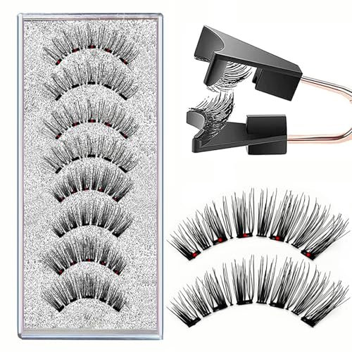 Magnetische Wimpern - 2 Paare Wimpern Magnetisch - Wiederverwendbare Magnetische Wimpern Ohne Eyeliner - Magnetwimpern