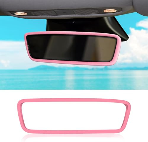 PAIKIUU Rückspiegelabdeckung Rosa Auto Rückspiegel Zubehör, Girly Rückspiegel Auto Zubehör für Frauen Abdeckungen für Model 3 und Model Y
