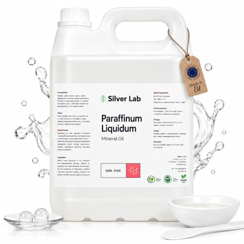 Huile de paraffine pharmaceutique pure – 100 % liquide, non toxique, incolore – Cosmétique, soins de la peau, crèmes, lotions, massage – 5 l, polyvalente