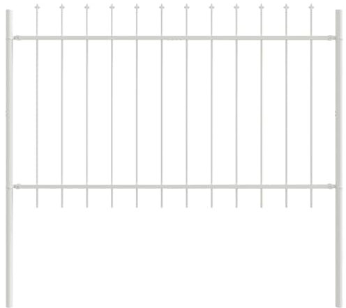 vidaXL Weißes Stahl-Zaunpanel Modern Wetterfest Gartenbarriere Langlebige Konstruktion 170Cm X 120Cm Einfache Montage Perfekt für Räume Zaun Privatsphäre Sicherheit Garten