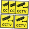 DINHEAROM 5stücke Cctv Warnschilder Selbstklebende Videoüberwachungszeichen Für Außenbereiche Stunden Sicherheitsüberwachung Hochwertige Reflektierende Aufkleber Für Grundstücke Und