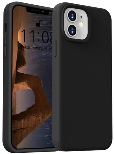 ColasGalys für handyhülle iPhone 12 /iPhone 12 Pro Hülle Premium Silikon Mikrofaserfutter Schutzhülle Anti-Fingerabdruck Kratzfest Kameraschutz Stoßfest Case für iPhone 12 /iPhone 12 Pro Schwarz