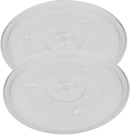 TOPPERFUN 2 Piezas Plato de Vidrio para Microondas para Cocinar Reemplazo de Bandeja de Horno de Limpiar y Duradero