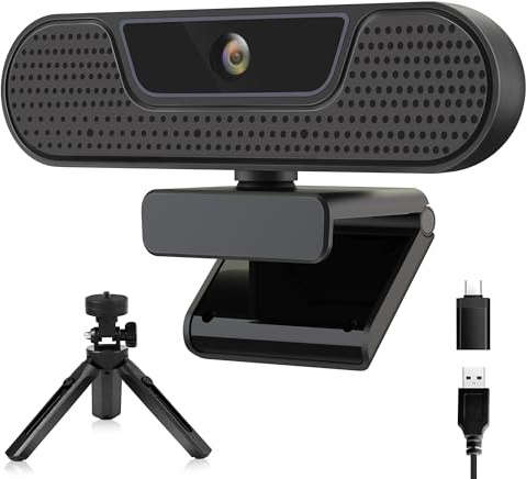 saylas 4K Webcam with Microphones, USB Computer Camera with 4 Noise-Cancelling Mics, Auto Focus, Plug&Play Web Cam, Zoom, Streaming Camera for PC, Works with/Teams/Skype/Google Meet