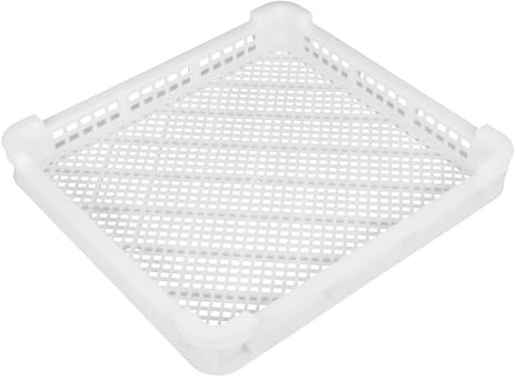 Vaguelly Seafood Basket Cold Storage Freezing Basket White Plastic Drying Tray 370x350x60mm for Seafood Air-curing and Freezer Use