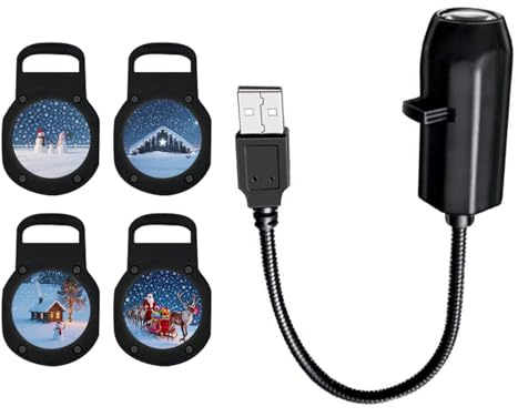 Proiettore natalizio con 4 motivi natalizi immagine USB notte per parete soffitto camera da letto comodino regalo proiettore