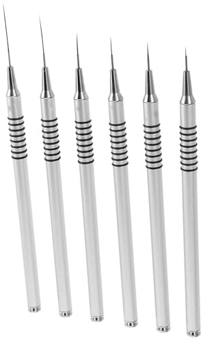 TOPBATHY Pinceaux de Nail Art Biseautés pour Eyeliner Embouts de Ponceuse à Ongles Pinceaux Fins pour Motifs Délicats Set Complet pour Décoration Ongles DIY