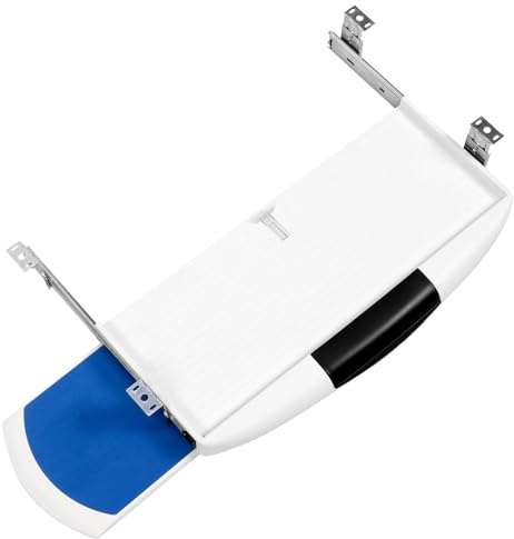 Toddmomy Untertisch Tastaturauszug mit Mausplatte Ausziehbares Zweistufiges Keyboard tablett Geräuscharme Seitenschienen Platzsparend für Büro und Home Office Weißes Design