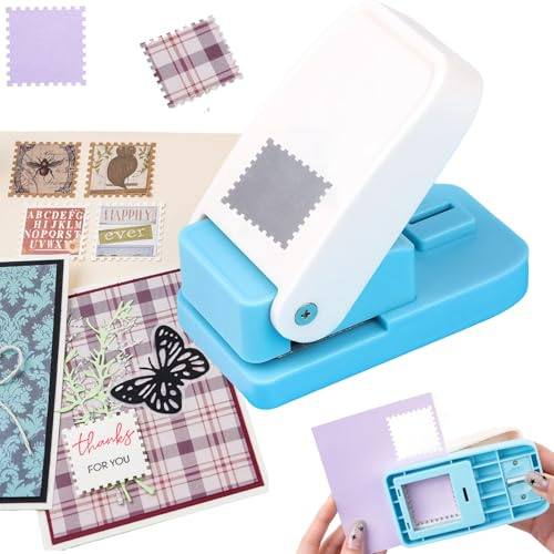 Perforatrice carrée de 2,5 cm - Perforatrice portable à levier pour travaux manuels sur papier, timbres, perforatrices pour loisirs créatifs, projets de scrapbooking
