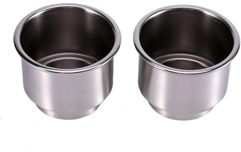 Cosiki Stainless Steel Drain Cup Holder for Marine Boat RV, Rust Resistant Bottle Holder with 2 Stages, for Drink Storage