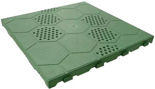 EffeDecor Piastrella Drenante Autobloccante in PVC Posa ad Incastro Verde 40x40x2,5 cm Base Drenante Ideale per Piscina,Giardino,Pavimentazione,Campeggio,Ambienti Esterni (5)