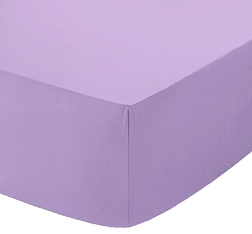Comfy Nights Extra Deep 16(40Cm) 100% Egyptian Cotton Fitted Bed Sheet (Double, Lilac - 40cm Deep)