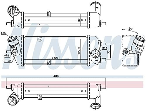 NISSENS 96270 Ladeluftkühler LLK für HYUNDAI ACCENT III Stufenheck (MC) für KIA RIO II (JB) Turbo Intercooler Netzlänge 312 mm, Netzbreite 127 mm, Netztiefe 62 mm, ohne Schnellkupplung
