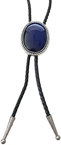 dunkel blau Stein bolotie, western klassik Krawatten bolotie, 4cm x 5cm, Silber Dunkel Blau
