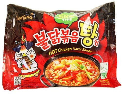 Samyang Buldak Hot Chicken Flavor Ramen, Instantnudeln Stew Type, scharfe Ramen Suppe, Eintopf mit Hühnchengeschmack, Karton mit 40 Packungen (40 x 145g)