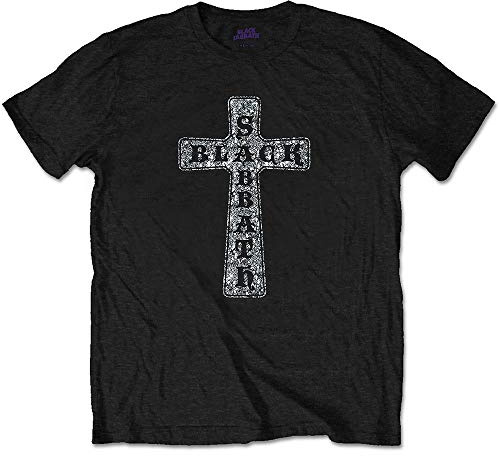Black Sabbath T Shirt Diamante Cross Band Logo Official Unisex Black XXL