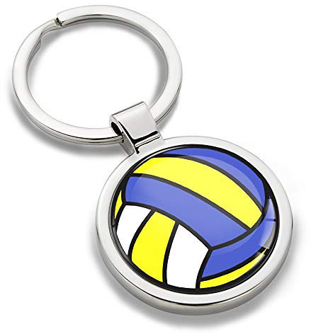 Biomar Labs® Schlüsselanhänger Metall Keyring Autoschlüssel Geschenk Metall-Schlüsselanhänger Schlüsselbund Edelstahl Sport Spiel Volleyball Emblem, KK 199 Z*