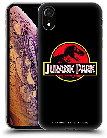Head Case Designs Offiziell Offizielle Jurassic Park Voll Schwarz Logo Soft Gel Handyhülle Hülle kompatibel mit Apple iPhone XR