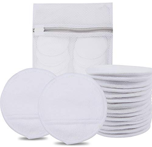 KinHwa Abschminkpads Waschbar 14 Stück Wiederverwendbare Wattepads aus Mikrofaser mit Wäschesack Weich & Nachhaltig Abschminktücher Perfekt für Gesichtsreinigung Makeup Entferner Pads Weiß