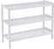 Taylor & Brown 3 Tier White Bamboo Shoe Rack Shelf Organiser Ideal for Bedroom, Bathroom, Hallway & Small Spaces Large Capacity Up to 12 Pairs of Shoes (54.5x70x24.5cm)