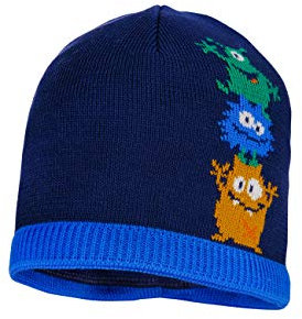 maximo Jungen Beanie-Mütze, Saphir/carbonmeliert, 49