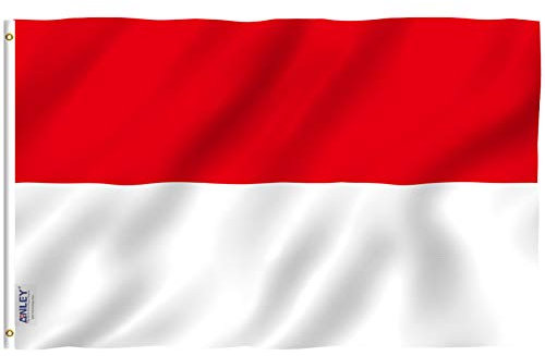 Anley Fly Breeze 3x5 Fuß Indonesien Flagge - Lebendige Farbe und UV-Lichtechtheit - Leinwandkopf und doppelt genäht - Indonesische Flaggen Polyester mit Messingösen 3 X 5 FT