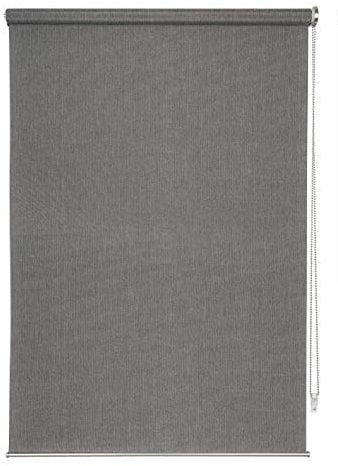 ondeco Rollo für Wand-Deckenmontage, Design Cool Sichtschutz, Seitenzugrollo Sonnenschutz Fenster innen lichtdurchlässig und Blickdicht Grau 80x160 cm