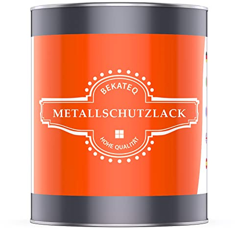 BEKATEQ Metallschutzlack 4in1 Metallfarbe 1l Kieselgrau I Grundierung + Rostschutzfarbe + Zwischenanstrich + Deckanstrich I Metalllack für Dach, Fenster, Türen, Zaun LS-570