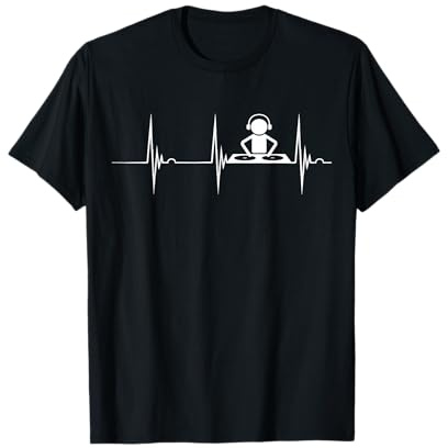 Music Producer Disc Jockey Heartbeat ECG Pulse DJ Mixing Console T-Shirt