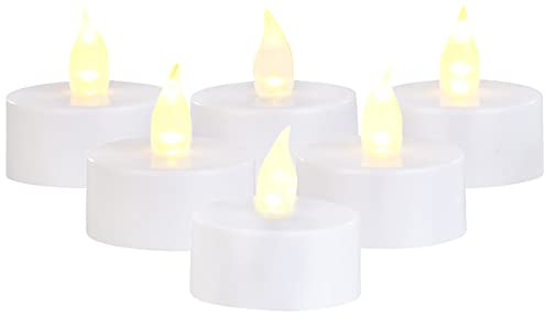 Britesta 6er-Set LED-Teelichter, täuschend echte flackernde Flamme, Timer, IP44 (Stimmungslicht)