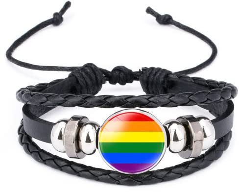 LGBTQ Zubehör Stolz Armband mit Geschenkbox, Transgender Sachen Bisexuelle Gay Lesbische Geschenke für Paar Männer Frauen Teen Valentinstag