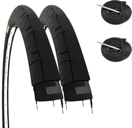 2 neumáticos 700 x 23 C (23 – 622) + cámaras válvula PRESTA neumáticos para FIXED bicicletas de carretera Road (cámaras con válvula de 60 mm)