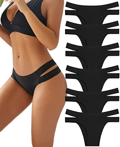 FINETOO 6er Pack Damen Seamless Slip Set Sexy Unterwäsche für Frau Brazilian Slip Nahtlos Hipster Soft Unterhosen Bequem Dessous Frauen Unsichtbarer Panties S-XL
