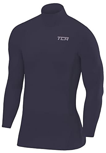 TCA Herren SuperThermal Baselayer Langarmshirt, Kompressionshirt mit Stehkragen - Dunkelgrau, M