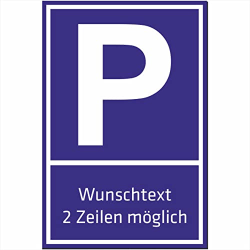 INDIGOS UG - WUNSCHTEXT - 20x15cm - Aufkleber - Parkplatz - personalisiert Text - Straßen- Namens- Hausnummer - Garage, Hotel, Parkplatz, Schule, Carport Firma individuell