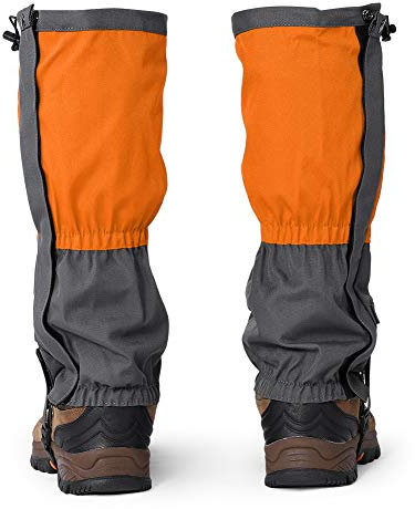 ciciglow Wanderschuh StiefelüBerzug 1 Paar Ski Gamasche StrapazierfäHiges Winddichtes Oxford Tuch FüR die Jagd Angeln Klettern Camping (Orange)