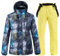 Snowboardjacke + Hose Herren Skianzug Winterparka Outdoor Thermo Skimantel und Snowboardhose Gelb M