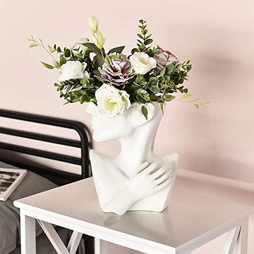 Vasen Blumenvase Blumentopf, Kopfvase, Gesicht, Übertopf, Harz, Kleiner Blumentopf, Sukkulenten-Übertopf for Den Innenbereich, Kunstwerk for Zuhause, Büro, Dekoration, Geschenkidee