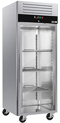 GGM Gastro | KG700GND | Kühlschrank Edelstahl ECO - GN 2/1-700 Liter - mit 1 Glastür