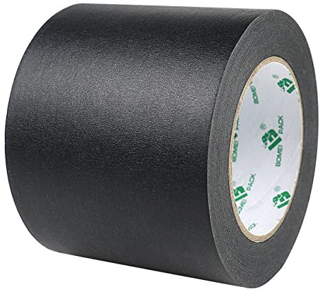 BOMEI PACK Ruban adhésif noir 100 mm x 50 m - Pour peinture, inscription, bricolage, décoration et peinture
