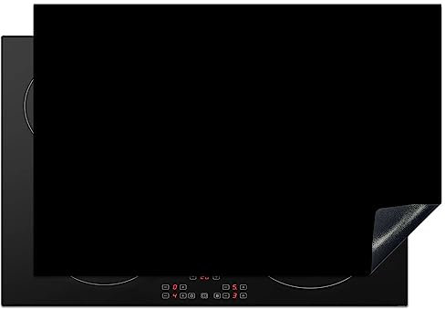 KitchenYeah© Protezione Piano Cottura Tappetino per Induzione 78x52 cm Cucina Proteggi Coprifornello Antiscivolo Nero - Motivi - Interno - Solido - Nero - Scuro