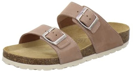 AFS-Schuhe 2102, Bequeme Damen Pantoletten echt Leder, praktische Arbeitsschuhe, Hausschuhe, Handmade in Germany (39 EU, Piedra Nubuk)
